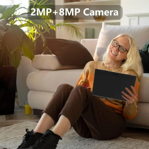 Vista 4 de NOVOJOY Tableta 2 en 1 con Android 15 de 10 pulgadas, tableta con teclado, ratón, funda, lápiz capacitivo, 32 GB ROM+8 GB RAM, cámara dual de 2 MP+8