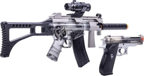 Vista 2 de Game Face GFRPKTGS Ghost Affliction Kit de rifle de Airsoft completo automático y pistola con resorte, grishumo