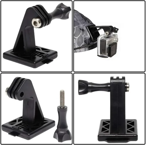 Vista 8 de Picatinny Rails Airsoft Rail Casco Excavadora Mounts Adaptador de soporte para cámara de acción GoPro (2 negro)