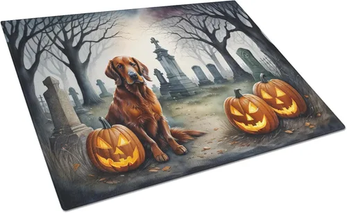 Vista 73 de Caroline's Treasures DAC2001LCB Affenpinscher - Tabla de cortar de vidrio de Halloween espeluznante, grande, decorativa, de vidrio templado, tabla