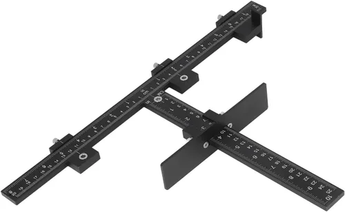 Plantilla de hardware para gabinete, guía de taladro ajustable de aleación de aluminio, herramienta de perforación de madera para una instalación
