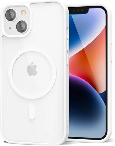 Vista 88 de oakxco Funda magnética transparente compatible con Magsafe, delgada, transparente, no amarillea, híbrida de silicona suave y cubierta protectora