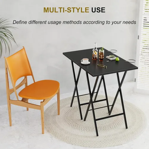Vista 66 de VECELO Bandeja plegable de TV para comer, juego de 2, mesa portátil para cena/merienda con portavasos para sofá, sala de estar y espacio pequeño