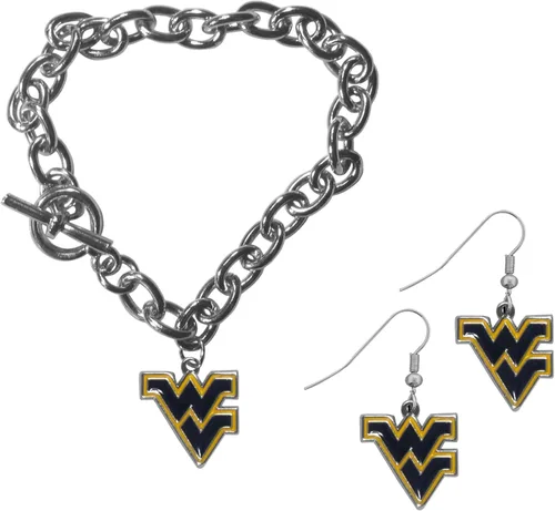 Vista 46 de Siskiyou Sports NCAA unisex-adult Chain Bracelet and Dangle Earring Set