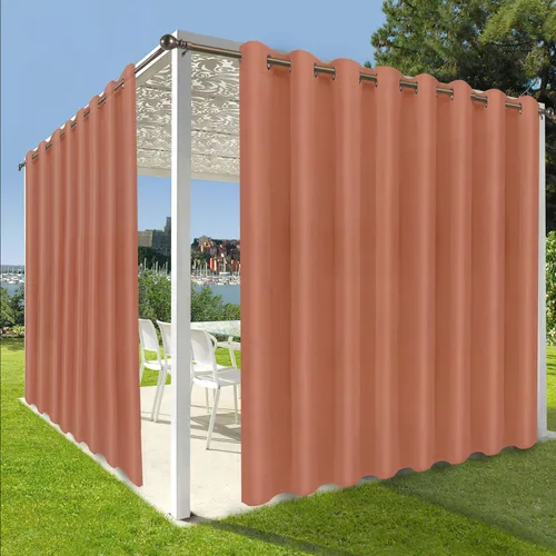 Vista 30 de OutdoorLines Cortinas impermeables para interiores y exteriores para patio – Panel de cortina de privacidad y bloqueo solar con ojales, resistente a