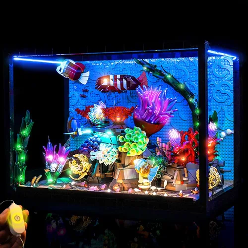 BrickBling - Luz LED compatible con Lego Aquarium Tropical 10366, lámpara de decoración compatible con Lego Tanque de Peces Tropical - Excluye