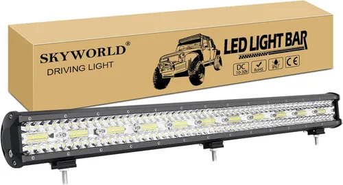 Vista 14 de SKYWORLD Barra de luz LED 8D, 17 pulgadas, 360 W, barra de luz antiniebla, 12 V, 24 V, impermeable, para 4 x 4, coche, camión, tractor, ATV, UTV