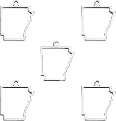 Vista 68 de kkjoy 5 piezas de dijes de mapas de continentes huecos de EE. UU. con colgante para hacer joyas y manualidades, accesorios de mini dijes de acero