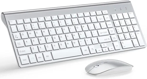 Vista 11 de TopMate Combo de teclado y mouse inalámbricos ultradelgados, 2.4G silencioso compacto USB 2400DPI mouse e interruptor de tijera, juego de teclado