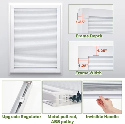 Vista 5 de MiLin Persianas opacas sin cordones para ventanas de techo, planos, diseño actualizado, muy fácil de instalar (100% negro opaco)