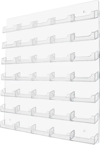 Vista 11 de Marketing Holders Tarjetero de pared con accesorios para colgar para tarjetas de contacto y citas de 3.5 x 2 pulgadas, acrílico transparente y Negro