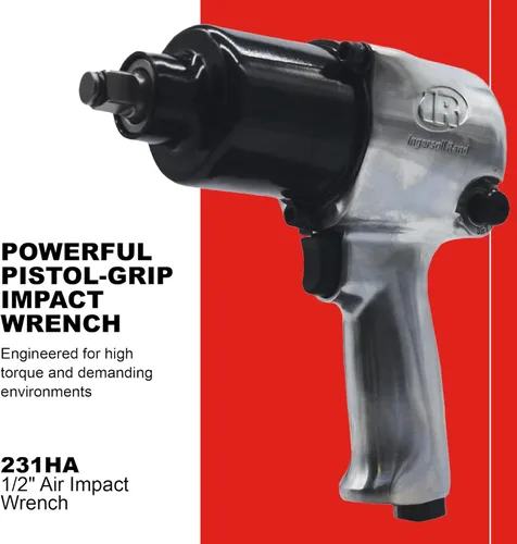 Vista 2 de Ingersoll Rand Ingersoll-Rand 231HA - Llave de impacto neumática de 1/2 pulgada, súper resistente, salida máxima de torsión de 590 libras-pie, 8000
