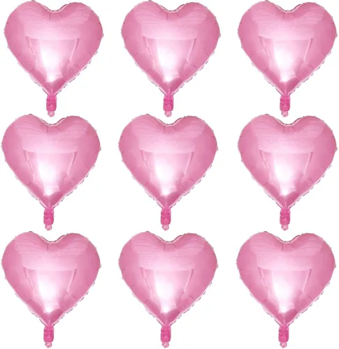 Vista 19 de Lovoir 10 globos de aluminio con forma de corazón azul bebé de 18 pulgadas, globos de amor para el día de San Valentín, cumpleaños, fiestas, bodas