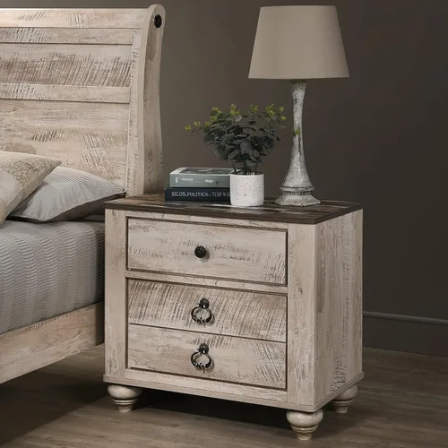Vista 12 de Roundhill Furniture Imerland Bed - Juego de cabecera de trineo de 5 piezas con acabado en blanco y moderno, tamaño King