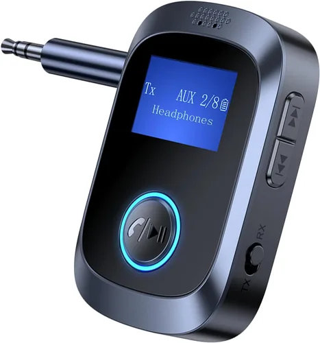 Adaptador Bluetooth de avión para auriculares, transmisor Bluetooth para TV/PC/gimnasio, receptor de audio para receptor estéreo, receptor
