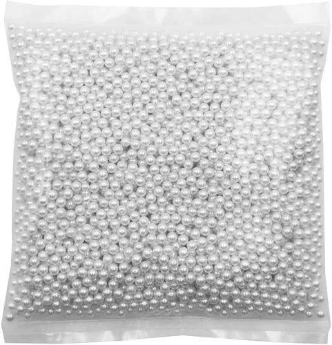 Vista 11 de INSPIRELLE 2600 perlas de imitación de ABS negras sin perforar para rellenos de jarrón, cuentas de maquillaje sin agujero de 0.236 pulgadas