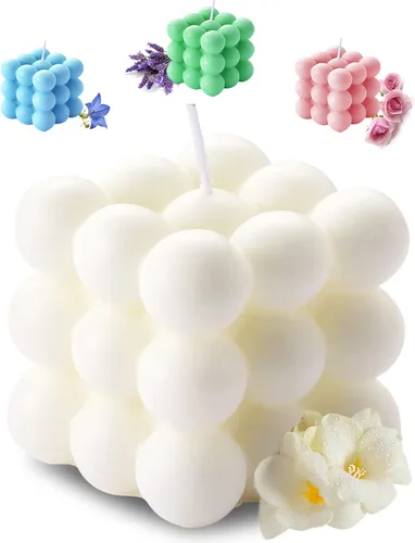 Vista 12 de Juego de velas perfumadas de burbujas para mujer, velas grandes para decoración del hogar, 2 velas de aromaterapia de cera de soja de 5.4 onzas