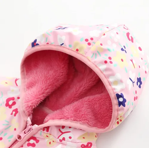 Vista 2 de Feidoog - Chaqueta de vellón polar con capucha, de manga larga, gruesa, cálida y resistente, para bebé o niños pequeños, para otoño o invierno