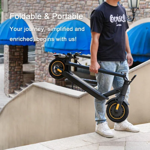 Vista 5 de Electric Scooter 10" Solid Tires 600W Peak Motor Up to 20Miles Range and 19Mph Speed for Adults - Portable Folding Commuting Scooter with Double