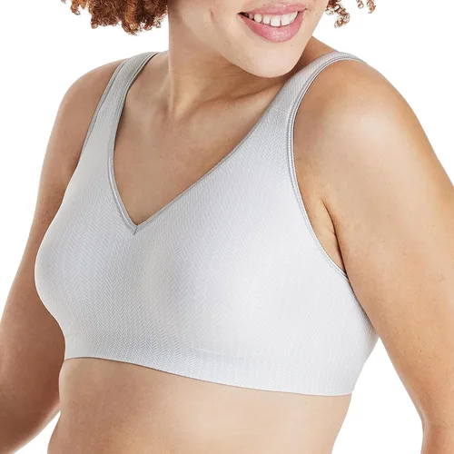Vista 2 de Hanes - Brasier sin aros para mujer, brasier tipo camiseta de cobertura total, suave y cómodo, paquete individual o de 2