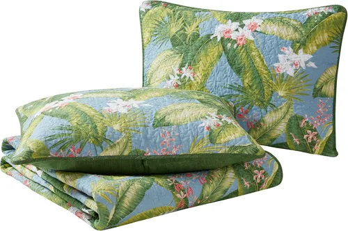 Vista 11 de Tommy Bahama - Juego de edredón tamaño individual, juego de ropa de cama de algodón suave y reversible, ligero para uso durante todo el año, 2