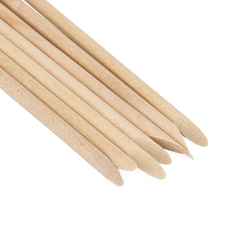 Vista 5 de LEXININ 1000 empujadores de cutículas de madera de 4.5 pulgadas, palitos de madera de doble cabezal, palos de uñas de madera naranja para manicura