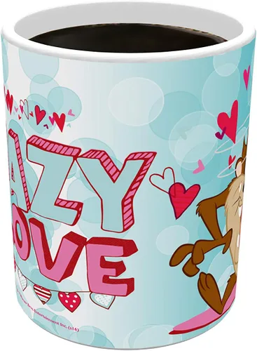 Vista 5 de Morphing Mugs Looney Tunes Taz Crazy in Love - Taza de café de cerámica MMUG345