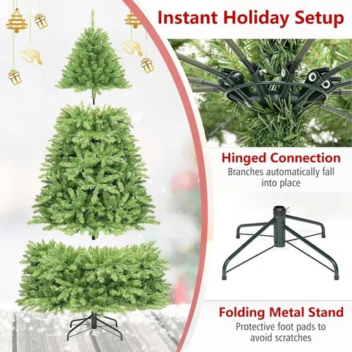 Vista 7 de DREAMADE 7.5 FT Pre-Lit Artificial Christmas Tree, Fraser Fir Green-2