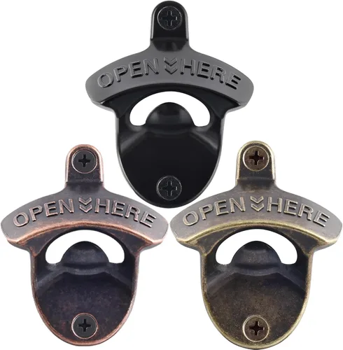 Vista 15 de Abrebotellas montado en la pared, bronce antiguo, abrebotellas de cerveza retro, montaje para poste, barbacoa, KTV, cocina