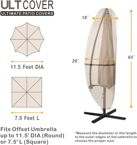 Vista 2 de ULTCOVER - Funda para sombrilla de patio