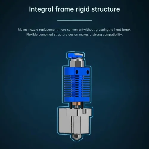 Vista 5 de POLISI3D Upgrade All Metal Ender 3 Volcano Hotend High Flow High Speed, Bimetal Heatbreak Plated Copper Heater Block Boquilla antiadherente