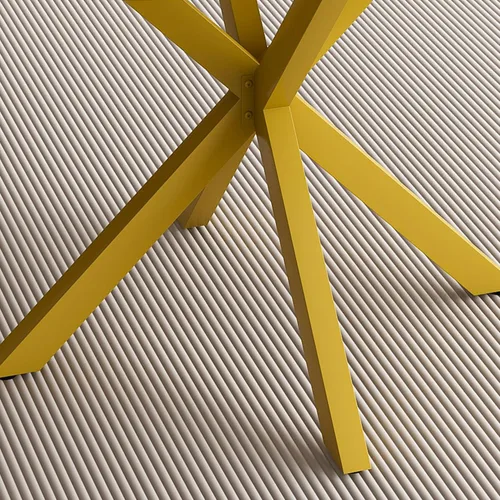 Vista 5 de and Simple Round Dining Table with extendable Blades, Carbon Steel X Shaped Base, Sturdy and, Suitable for Restaurants, Small Apartments and