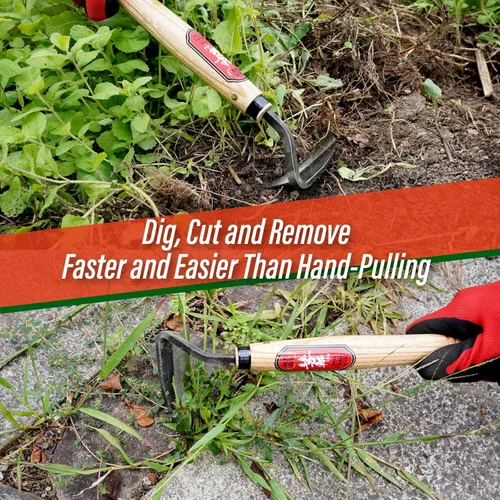 Vista 4 de SUIZAN Nejiri Kama Hoz de deshierbe de 13 pulgadas – Extractor de malezas manual japonés profesional Azada de jardín Herramientas de jardinería