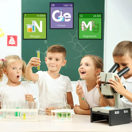 Vista 2 de Juego de 10 tablones de anuncios de ciencia, carteles de científicos, decoración de aula, decoración de pared para profesores, recortes