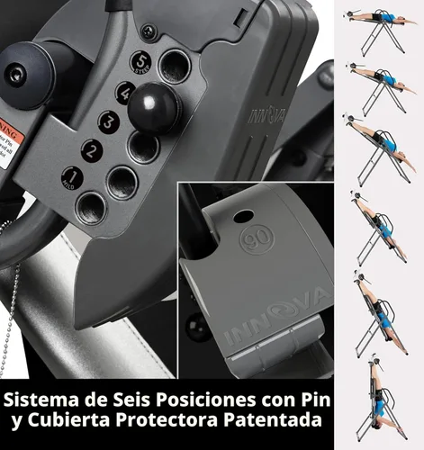 Vista 3 de Innova Health and Fitness Inversion Table with Adjustable Headrest, Reversible Ankle Holders, and 300 lb Weight Capacity