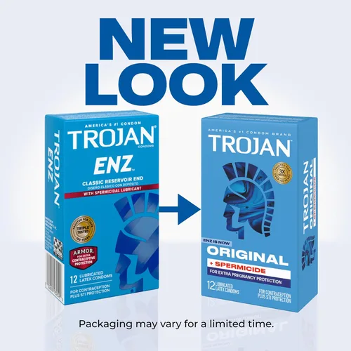 Vista 2 de TROJAN ENZ Preservativos lubricados con espermicida, paquete económico, 36