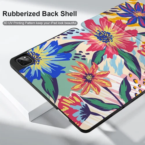 Vista 6 de MEEgoodo para iPad Pro M2 12.9 Funda 6ª/5ª/4ª/3ª Generación 2022 2021 2020 2018 con Soporte para Lápiz, Funda para Tablet con Parte Trasera de TPU