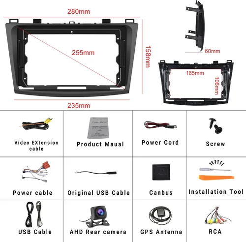 Vista 7 de Android 13 Estéreo de coche para Mazda 3 2009-2013, 9 pulgadas, pantalla táctil, radio de coche, unidad principal Android con enlace de espejo