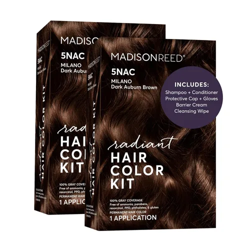 Vista 55 de Madison Reed - Kit de tinte radiante para el cabello, tinte permanente para el cabello, 100 % cobertura de canas, sin amoníaco, castaño Sondrio