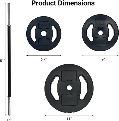 Vista 2 de Adjustable Barbell Weight Set,Cardio Pump Set,Weight Bar Set With Weights,Group Fitness Barbell Set,Adjustable Free Weights for Home and Gym Workout