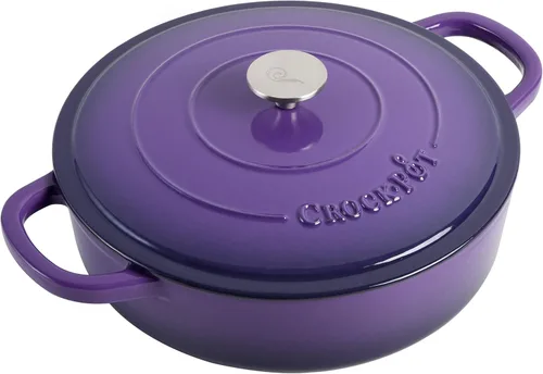 Vista 11 de Crock Pot Artisan - Cacerola de hierro fundido esmaltado con tapa, 5 cuartos de galón, azul aguamarina