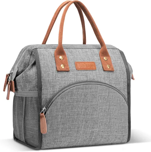Vista 15 de LOKASS - Lonchera aislada para mujeres - Bolsa de almuerzo reutilizable de 10 L para mujeres - Bolsa térmica tipo hielera a prueba de fugas