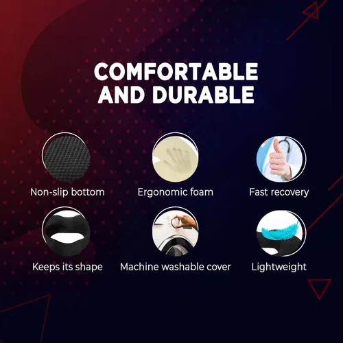 Vista 3 de Cojín de asiento con forma de dona, diseño ortopédico, almohada de espuma viscoelástica para coxis y coxis, alivia el dolor y la presión para Negro