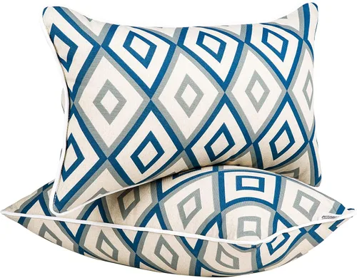 Vista 8 de JMGBird Juego de 2 almohadas lumbares para exteriores con relleno de algodón PP para muebles de patio, almohadas decorativas de 12 x 20 pulgadas
