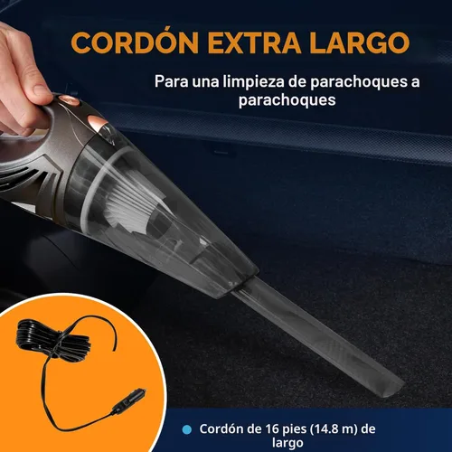 Vista 3 de THISWORX - Aspiradora de automóvil portátil, de alta potencia, con 3 accesorios, cable de 16 pies y bolsa, 12 V, kit de accesorios para automóviles