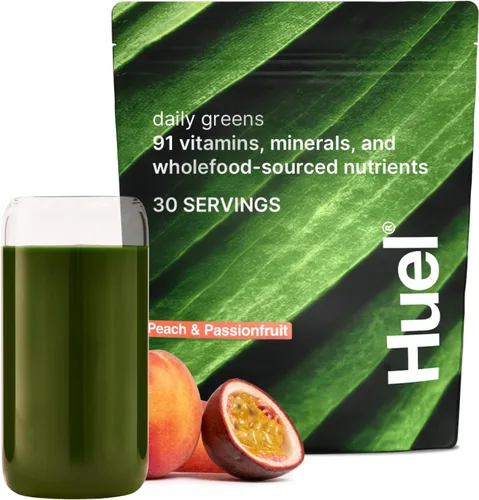 Vista 12 de Huel Daily Greens Single Serve Lemon and Ginger Superfood Greens Powder 91 vitaminas, minerales e ingredientes de origen integral Adaptógenos