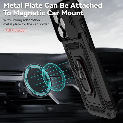 Vista 2 de Hitaoyou Funda para iPhone 14 Pro con funda para cámara y soporte, grado militar, a prueba de golpes, resistente funda protectora para iPhone 14 Pro