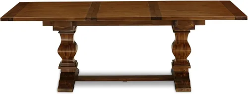 Vista 12 de East West Furniture LAT-07-TP Lassale Mesa de comedor - una mesa rectangular de cocina con hoja extraíble y base de pedestal doble, 42x92 pulgadas