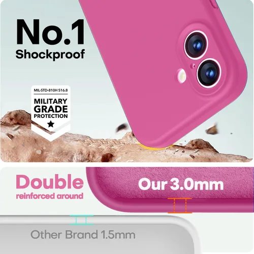 Vista 964 de LOVE 3000 Compatible con iPhone 15, [Cubierta de cámara de silicona suave de cobertura completa] [Protección contra caídas de 8 pies], Funda Lavanda