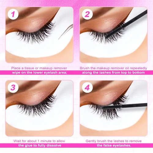 Vista 6 de Removedor de pegamento de pestañas en racimo de 0.2 fl oz, removedor de pestañas para extensiones de pestañas, removedor de pestañas individual